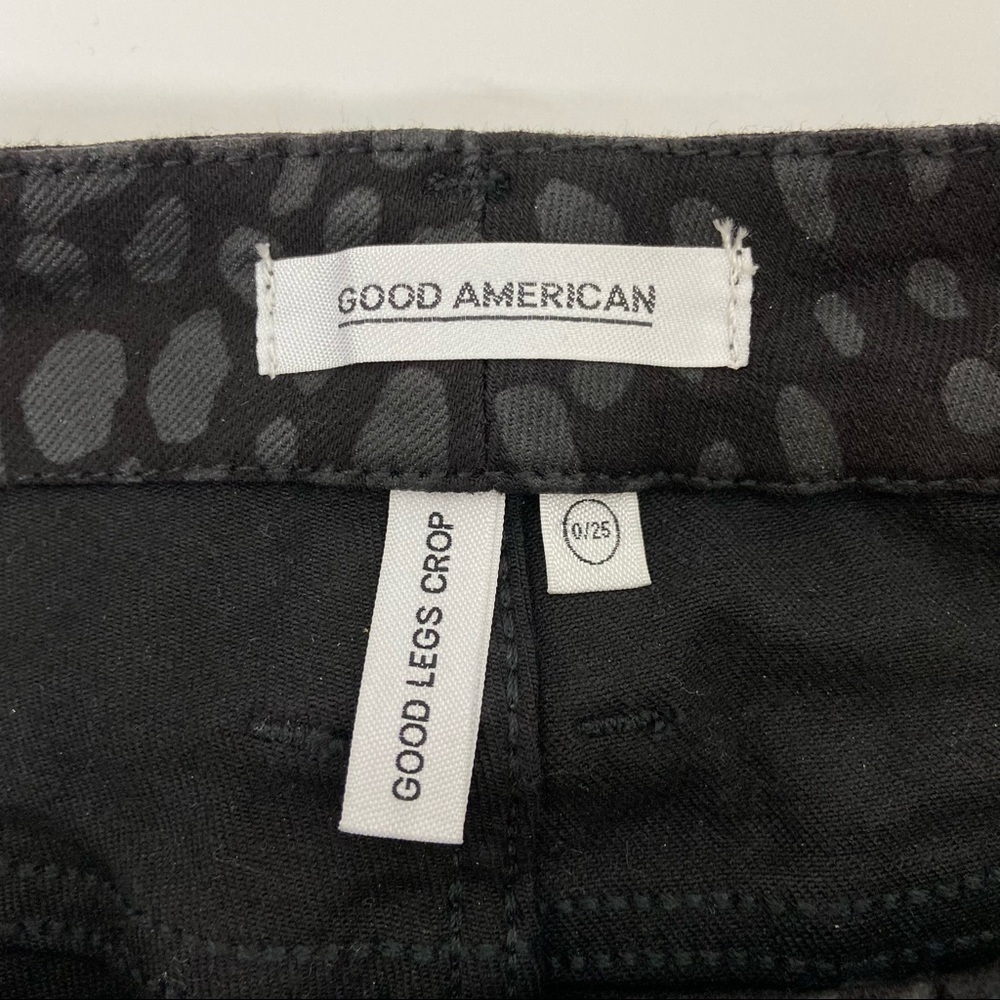 Good American Good Legs Crop Foil001 Leopard Size 25 - Picture 7 of 12